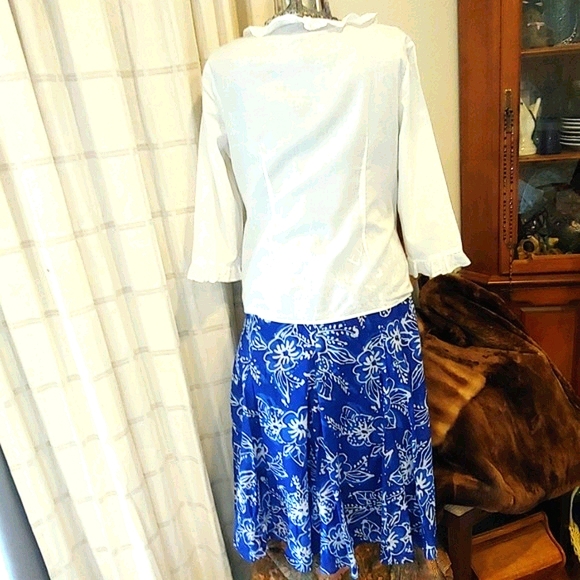 💟H.P.💟Jones New York Signature Batic Blue Skirt - Picture 2 of 4